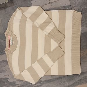 vineyard vines neutral stripe sweater sz small cotton blend. Like new.